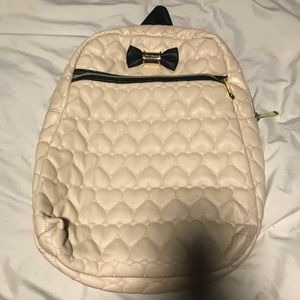 Betsy Johnson cream backpack